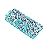 NIUAO タップ ダイスセット ネジ穴 ネジ山修復 20pcs 高硬度 タップ レンチ ねじ切り ダイス スレッド切削工具