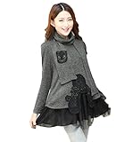 Tresor マタニティ 産前 産後 妊娠 初期 中期 後期 綿 素材 柔らかい生地 ゆったり 長袖 ワンピース 通気性抜群 シースルー TRAP-152877　グレーXL