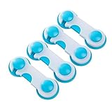 oldeagle 4pcs子安全ロック子供用ボックス引き出し食器棚ワードローブドア冷蔵庫セキュリティロック 9.8*3.6cm ブルー