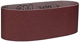 3M Cloth Belt 340D, Aluminum Oxide, 3 Width x 21 Length, P80 Grit, Brown (Pack of 50) by 3M