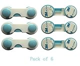 Amaonm 6pcs Strong 3M Adhesive Baby Child Safety Locks Products For Baby Proofing Cabinets Drawers A