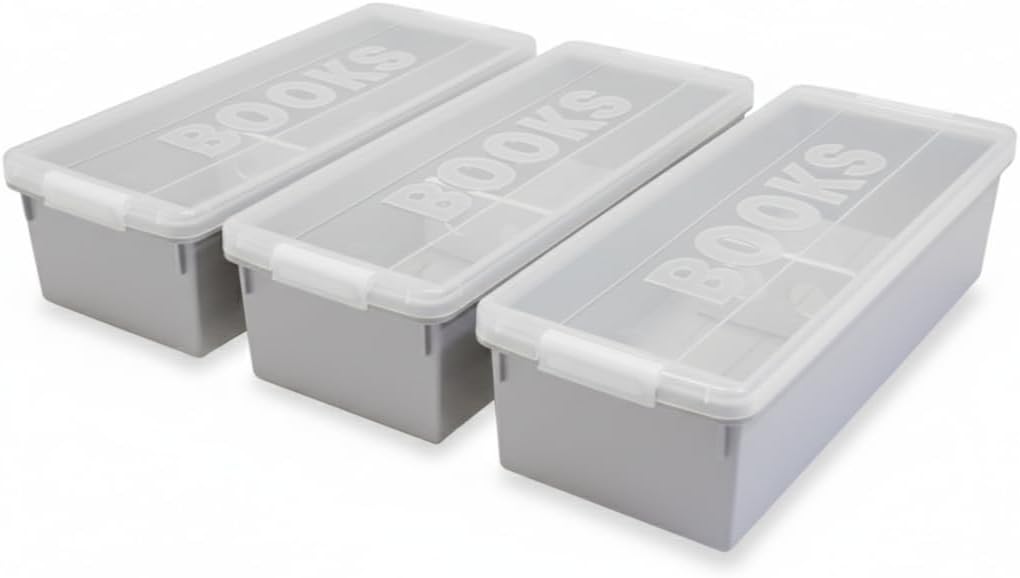 伊勢藤(ISETO) コミック本収納ケース ブックス3P グレー 幅21.0×奥行52.8×高さ14.3cm 日本製 仕切り板 普通コミック誌約33冊収納 BIGコミック誌約25冊収納 コミック収納 本 漫画 シンプル おしゃれ I-649