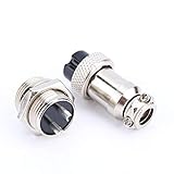 Qiilu 2ピン 航空コネクタプラグ 航空アダプタ パネルマウント アビエーションコネクター 金属 電源プラグ プラグ+ソケット GX16 1ペア