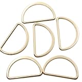 KUKU工房 Dカン 平型タイプ 薄型 内径35mm 6個セット レザークラフト 金具 (ライトゴールド)