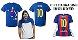 IsportギフトBarcelona Lionelメッシ# 10 JerseyスタイルTシャツKidsまたはメンズサッカーTシャツユースまたは大人用ギフトセット& # x2713、プレミアム品質& #