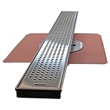 Linearシャワー床dran with銅Drainボディ& 2 " Noハブ継手 – ステンレススチールタイル挿入Grate 48 Inch