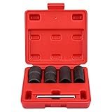 KIMISS 炭素鋼 5個 ツイストソケットセット ロックナットボルト スタッドエクストラクタリムーバー 17mm 19mm 21mm 22mm ソケット