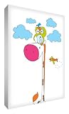 Feel Good Art Thick A1 Nursery Box Canvas in Cute Giraffe and Owl Friends Design (Extra Large) by Fe