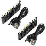 ANAMI USB DC 変換ケーブル 8in1 ジャック 変換 アダプタ USB-DC 変換 USB ケーブル アダプター 8個 充電コード 変換プラグ 電源ケーブル カメラ タブレット 携帯 スマホ 電話 電子機器 古い 機材 ケーブル長1m