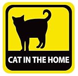 車用 マグネット ステッカー CAT IN THE HOME 家に猫がいます 英語版 耐候性 耐水 13.5cm