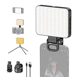 Smiling Shark 撮影用ライト XJ77，【高輝度・マグネット機能】LEDビデオライト スマホライト 撮影照明 ３色モード 10段階調光 3000ｋ-6500ｋ 吸着 1/4ネジ取付式 コールドシュー 360°回転 2000mAh Type-C充電式 自撮りライト 女優ライト 多用途 カメ