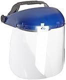 Sellstrom 39140 Blue Plastic Crown and Clear Anti-Fog Window Protective Faceshield with Ratchet Head