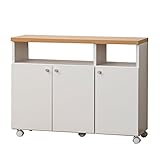 クロシオ スマートワゴン90 ホワイト 幅90cm 日本製 半完成品 キッチンワゴン キッチン収納