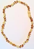 The Art of Cure Baltic Amber Teething Necklace for Baby (Cognac Chip/Yellow Bean) - Anti-inflammator