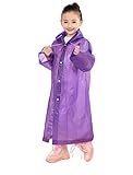 AIRCEE レインコート キッズ 子供用 雨具 超軽量 半透明 薄い型 レインウェア レイングッズ 子供 男女兼用 小学生 通学 通園 (パープル)