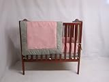 Baby Doll Bedding Zuma Mini Crib/ Port-A-Crib Bedding Set, Grey/Pink by BabyDoll Bedding