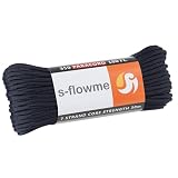 スフローム(s-flowme) パラコード 7芯 4mm x 30m 耐荷重 250kg クラフト テントロープ アクセサリー ブレスレッド アウトドア キャンプ テント タープ 用固定用紐 ガイロープ ロープ A24 ネイビー