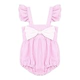 （イーエフイー）EFE ベビーロンパース 新生児服 女の子 ベビー服 子供服 出産祝い かわいい ストライプ ドレス 幼児 上下セット 夏服 ピンク 80