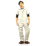 「76Lubricants（ナナロク）」半袖DRY　トリコロールオーバーオール（ツナギ）/No.76-OA131/ (M（身長170cmW76cm）, シルバー)