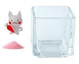 花市場直送便 ミニチュアガラス ウサギにんじん & カラーサンド パステルピンク & 植え込み用グラス ニューブロックS