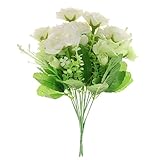 Dovewill 2点入り　装飾花　人工シルク　人工バラ　造花　生活　飾り付け　工芸品　6色選べる - 白