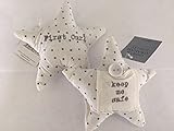 Gisela Graham First Curl Dotty Cream Star Shape Cushion with Pouch by Gisela Graham
