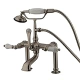 Kingston Brass CC105T8 Vintage 7-Inch Leg Tub Filler with Hand Shower, Satin Nickel [並行輸入品]