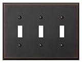 Amerelle 68TTTDB Manhattan 3 Toggle Wallplate, Aged Bronze [並行輸入品]