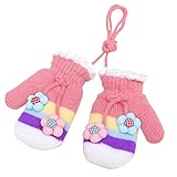 キッズ冬ラブリーミトン厚みのニットウォーム手袋1-2 Y