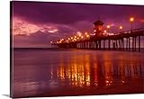 Don Hammondプレミアムシックラップキャンバス壁アート印刷題名Huntington Beach At Night 48" x 32" 1418388_24_48x32_none