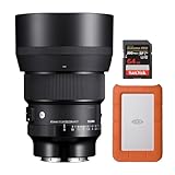 Sigma (シグマ) 85mm f/1.4 DG DN アートレンズ Lマウント用 1TB USB 3.0 外付けポータブルハードドライブ 64GB Ultra SDXC UHS-I メモリーカード (3アイテム)