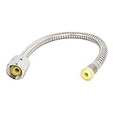 uxcell　湯沸かし器用ホース　シャワーホース　給湯器用　シャワーホース　シルバートーン　メタル　36cm　12mm　6.4mm