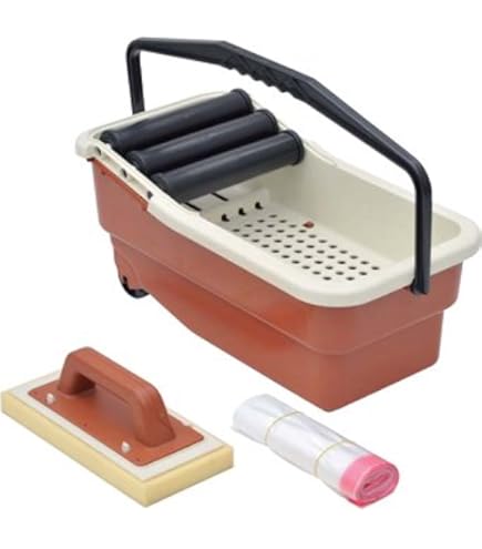Amazon.co.jp: K/H 床洗浄バケツセット OPTIMUM 22L 赤 すすぎローラー