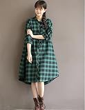 マタニティウェア 服 ワンピース チェック柄 レジャー ゆったり カジュアル ワンピース 妊婦服 産前 産後 レディース マタニティワンピース L 写真色