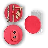 HAMUSUI 強力マグネットパッド ビットホルダー オス金具 セーフティ金具 ワンタッチ工具ホルダー用 腰袋 工具差し ビット マグネット 磁力ホルダー 耐荷重1.5kg 固定式オス金具設計で 市販のワンタッチ工具ホルダーに確実に取り付け可能 落下防止工具 磁気吸着 貼り付け 収納 整理整頓 (ルビーレッド, 1個入り)