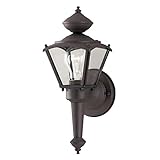 Westinghouse 6468700 One-Light Exterior Wall Lantern, Rust Patina Finish on Steel with Clear Glass P