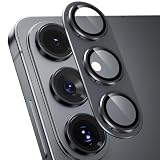 Podick カメラフィルム Galaxy S26用 カメラ保護 9H強化ガラス アルミ合金 ギャラクシー S26 レンズカバー 高透過率 黒縁取り 露出オーバー防止 キズ防止 耐衝撃 全面保護 指紋防止 飛散防止 気泡ゼロ 極薄 レンズプロテクター (ブラック)