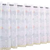 カフェカーテン プチフール R1452 ホワイト 45cm丈 × 巾180cm (ウォッシャブル)