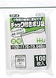 ハウスホールドジャパン チャック付き ポリ袋 12×17cm 0.04mm 厚 100枚入 CF4