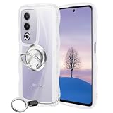 OPPO A3 5G-ケース クリア ウェーブ リング付き TPU波状のバンパー 透明 スマホケース かわいい うねうね オッポ A3-5G ウェーブ デザイン 可愛い 韓国 女性用 薄型 人気 おしゃれ 耐衝撃 ストラップホール付き(クリア)