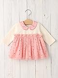 Kid's zoo (キッズズー) ベビー スター 切替 チュニック ベビー服 赤ちゃん 女の子 ワンピース 70㎝ ピンク 目安：生後5～7ヶ月頃