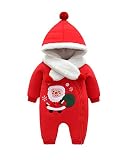 クリスマス 服装 Playsuit コート+ロンパー 冬 ジャンプスーツ - 新生児 幼児 赤ちゃん ジッパー フード付き 暖かい 服 BESBOMIG