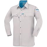 【作業服・作業着】1553 レディース対応　春夏長袖シャツ【作業服とカジュアルの店　オーツカ】(Ｌ 22:シルバーグレー)