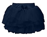 Plus Nao(プラスナオ) 子供用 チュールスカート チュチュ ミニスカート ウエストリボン 女の子 ベビー キッズ 3歳-8歳 可愛い ネイビー XL