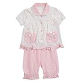 (ミルクボトル) Milk Bottle ドット柄 クリスタルボタン パジャマ 上下セット 女の子 baby 80 90 95(PI-ピン