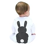 Karchi 子供連体服 女の子オールインワン　ガールズ服　ベビー服　長袖 　動物プリント　女の子 新生児 春夏服 出産祝い　全2色 (100, グレー)