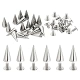 PATIKIL 14.5mm 衣類用スタッズ 20セット スタッズ レザーリベット メタルスクリュースタッズ 衣類 レザークラフト ファブリック 靴 パンクバッグ レザークラフト 7x14.5mm シルバートーン