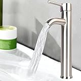バスルームシンク蛇口12 " Tall Brushed Nickle /ポリッシュクロームミキサータップシングルハンドル 1 PCS touch-on-kitchen-sink-faucets