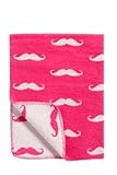 Meyco Baby Blanket 100% Cotton (75 x 100 cm, Moustache Raspberry) by Meyco