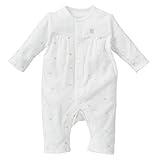 西松屋 EFD 胸切替パイル長袖プレオール（ラメ王冠柄）【60-70cm】 新生児 ホワイト